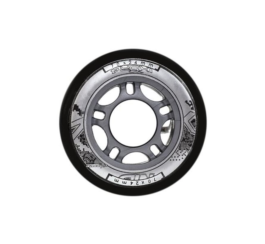 Ruote per pattini in linea Nils Extreme Black (set da 4) | 70 mm, 72 mm o 76 mm | Durezza 82A e PU ad alto rimbalzo