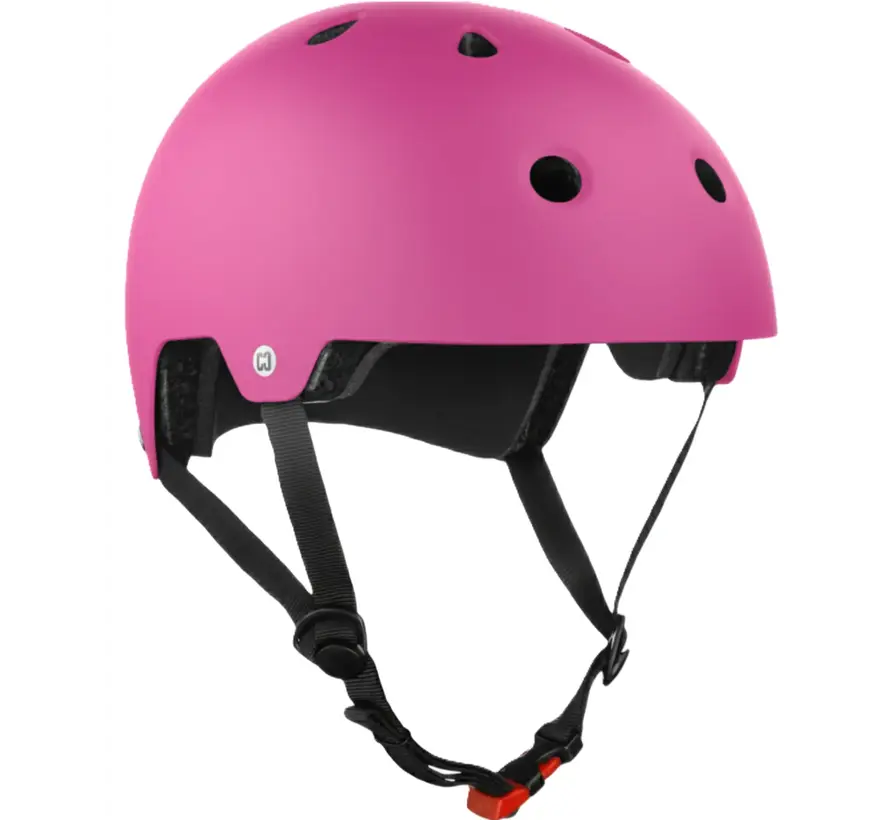 Casco deportivo Core Action rosa ligero para skate y acrobacias con espuma EPS, orificios de ventilación y acolchado reemplazable.