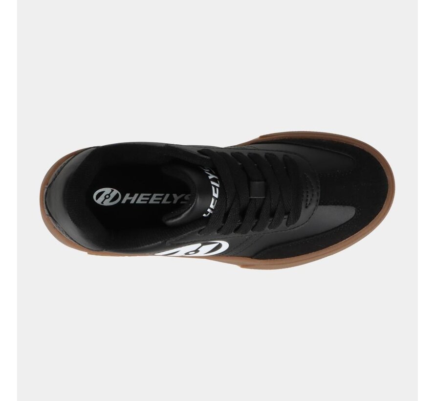 Heelys Goleeh Black/White/Gum Comfortable Roller Shoes with Removable Wheel & Rubber Sole