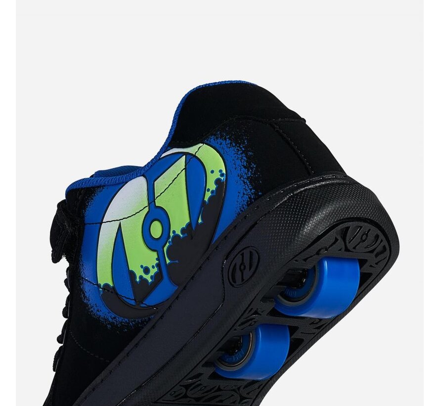 Heelys X2 Kolect Black/Royal/Green Double Wheel Roller Shoes with EVA Midsole, Rubber Sole & Removable Wheels