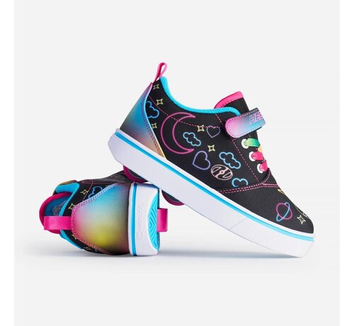 Heelys Heelys X2 Pro 20 Prints Noir / Rose vif / Multicolore Chaussures à roulettes doubles avec roulements ABEC 5, amorti EVA et roues amovibles