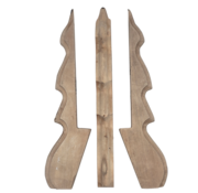 Set van 2 Biedermeier meubelpoten beukenhout 37 cm