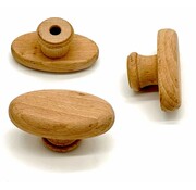 Eiken houten deurknop set 2 stuks