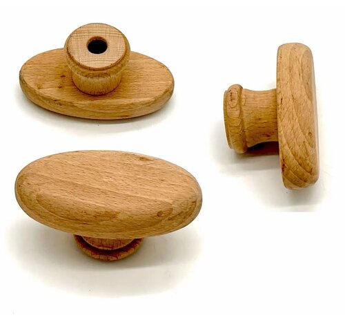 Juego de 2 pomos de puerta de madera de haya