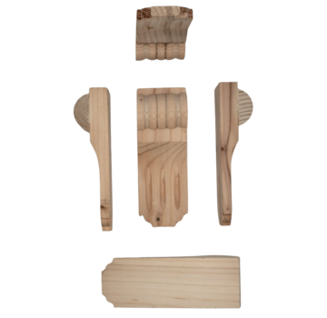 Accessori per mobili in legno di pino per consolle 5 pezzi