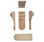 Vuren Houten Console Meubelbeslag – Set van 5 Stuks – Hoeksteunen voor Meubels – Rustiek Blank Hout – Wandsteunen / Plankdragers – Doe-Het-Zelf Meubelbouw