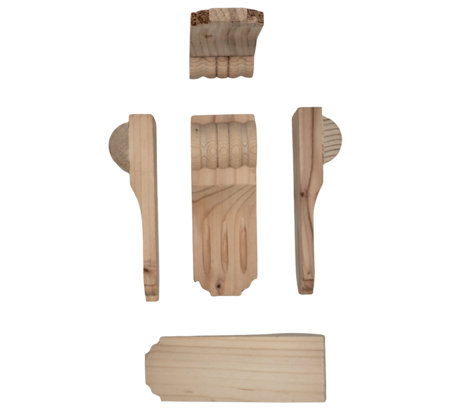 Accessori per mobili in legno di pino per consolle 5 pezzi
