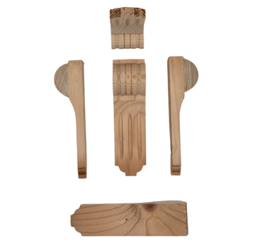 Accessori per mobili in legno di pino stretto, 5 pezzi