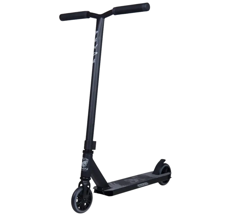 Panda Initio v2 Stunt-Scooter, Schwarz, leichtes Einsteigermodell mit 100-mm-Rädern, Stahllenker und IHC-Kompressionsfederung.