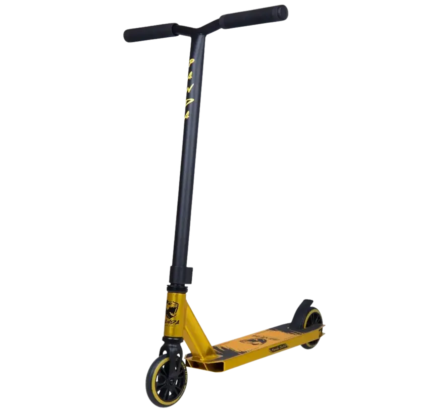 Panda Initio v2 Stunt Scooter Gold Deck Lightweight Beginner Scooter with 110mm Wheels, Steel Bar & IHC Compression