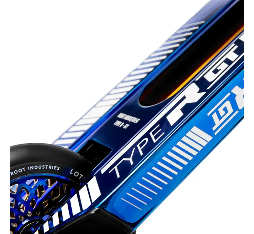 Root Type R GT Stunt Scooter Blu Ray Professioneller Freestyle-Scooter mit 120-mm-Honeycore-Rädern, Aluminiumdeck und IHC-Kompressionsdämpfer