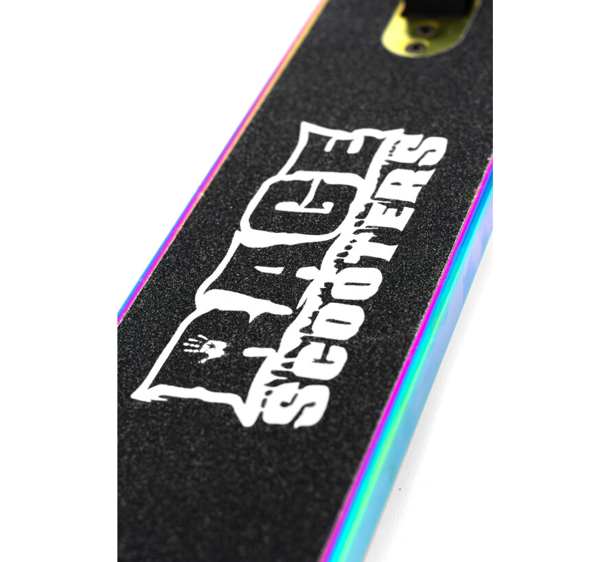 Patinete acrobático Rage by Slamm NEO, patinete freestyle completo con ruedas de núcleo de nailon de 100 mm, plataforma de aluminio y freno de acero cromado.