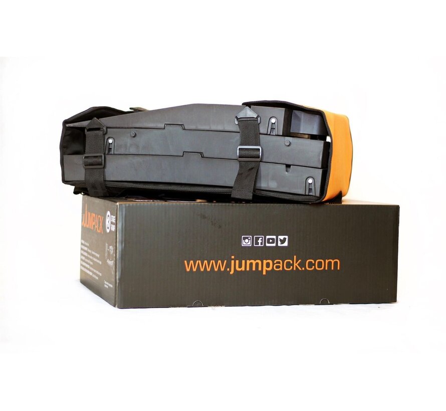 Kit de rampa Jumpack Pro de 3 etapas con bolsa incluida. Rampa plegable de tres fases para BMX, patinete acrobático, skate y freestyle.
