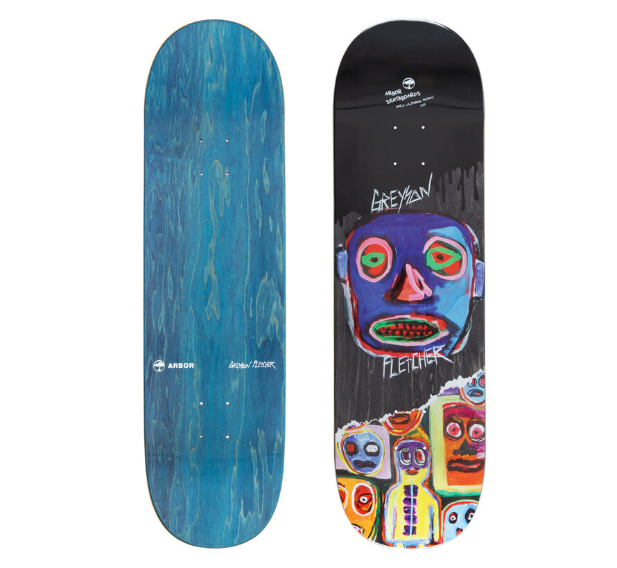Arbor Deck Greyson 8.875 Faces, tavola da skateboard ad alte prestazioni con acero Hardrock e grafica Greyson Fletcher