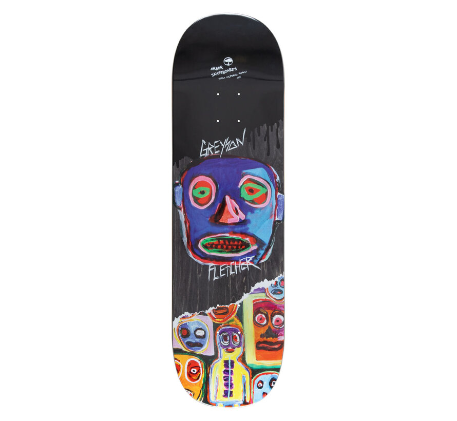 Tabla de skate de alto rendimiento Arbor Deck Greyson 8.875 Faces con arce duro y diseño de Greyson Fletcher