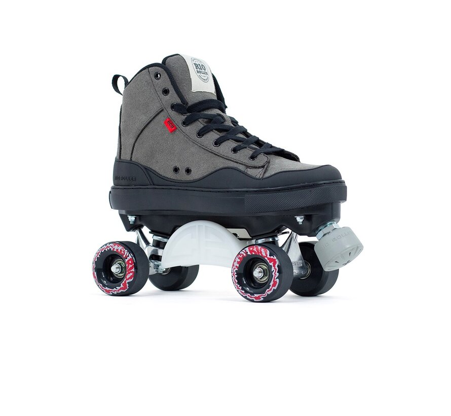 Rio Roller Ramp Skate Erwachsene Quad-Skates Grau Stabile Retro Quad-Skates für Erwachsene