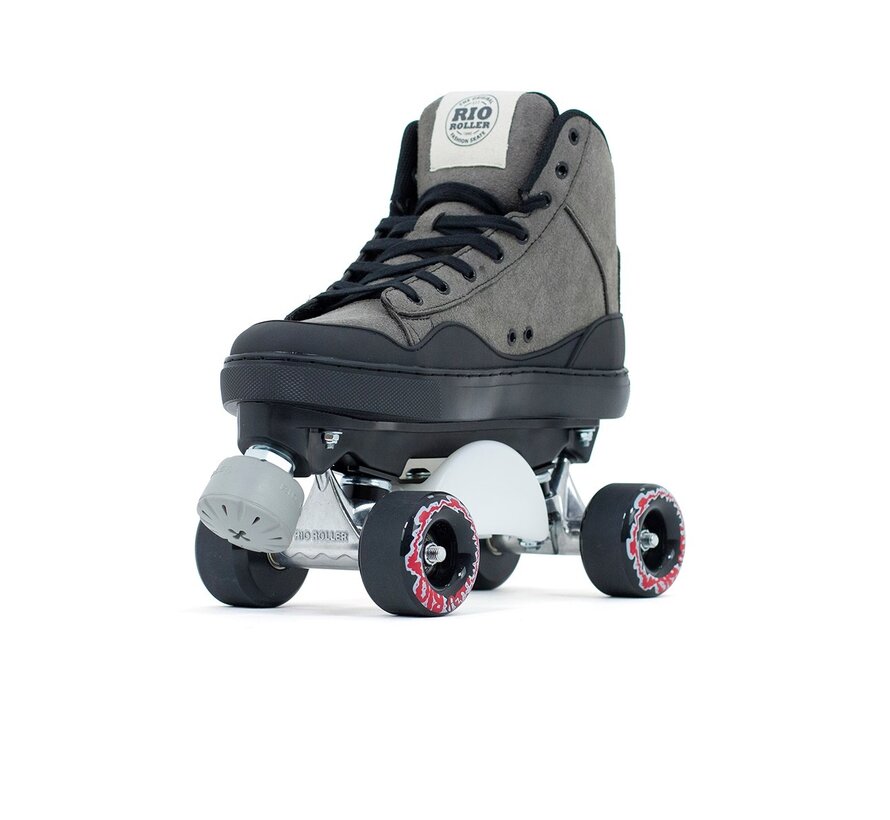 Patins à roulettes Rio Roller Ramp Skate pour adultes, patins à roulettes quad gris stables et rétro pour adultes