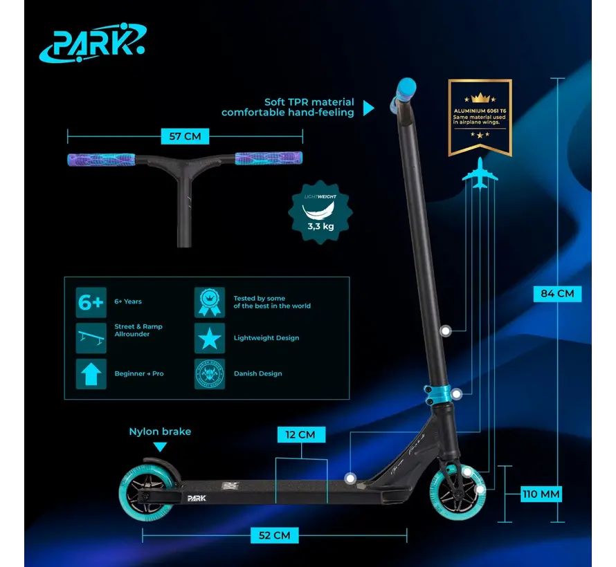 NKD Park Stuntstep – Lichtgewicht, sterk en perfect voor skatepark tricks