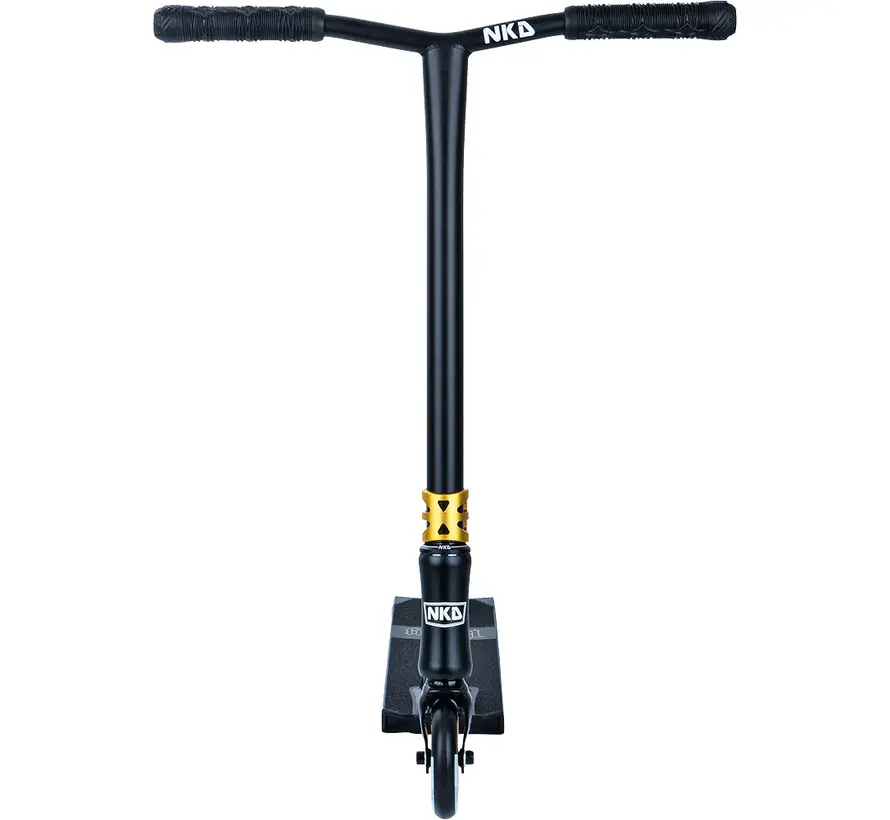 NKD Rally Nero/Oro V2 79cm - Monopattino Stunt Premium con ruote da 110mm e compressione HIC