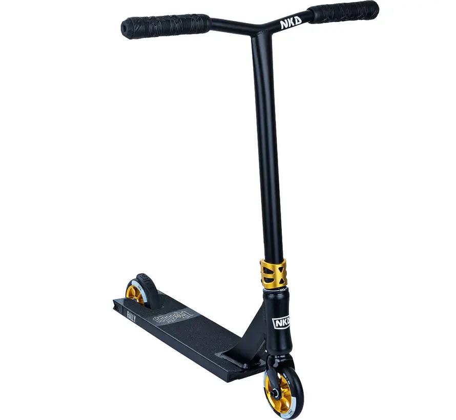 NKD Rally Black/Gold V2 79cm - Premium Stunt Scooter with 110mm Wheels & HIC Compression