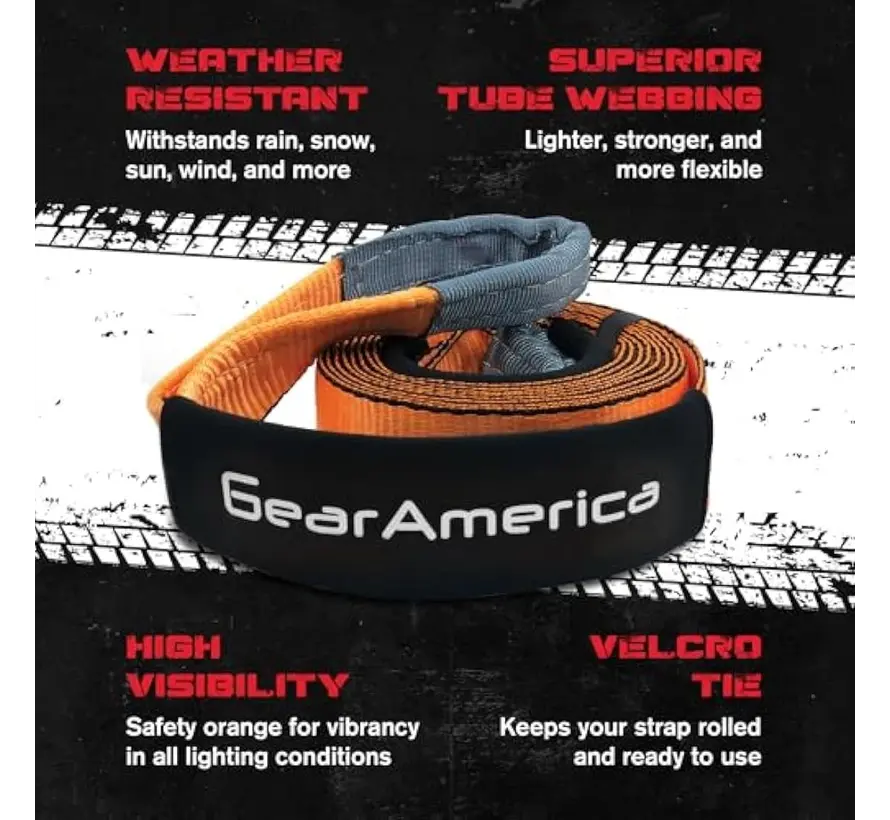 Pas do wyciągarek GearAmerica / pas do ochrony drzew 7,6 cm x 2,4 m, siła uciągu 15 ton
