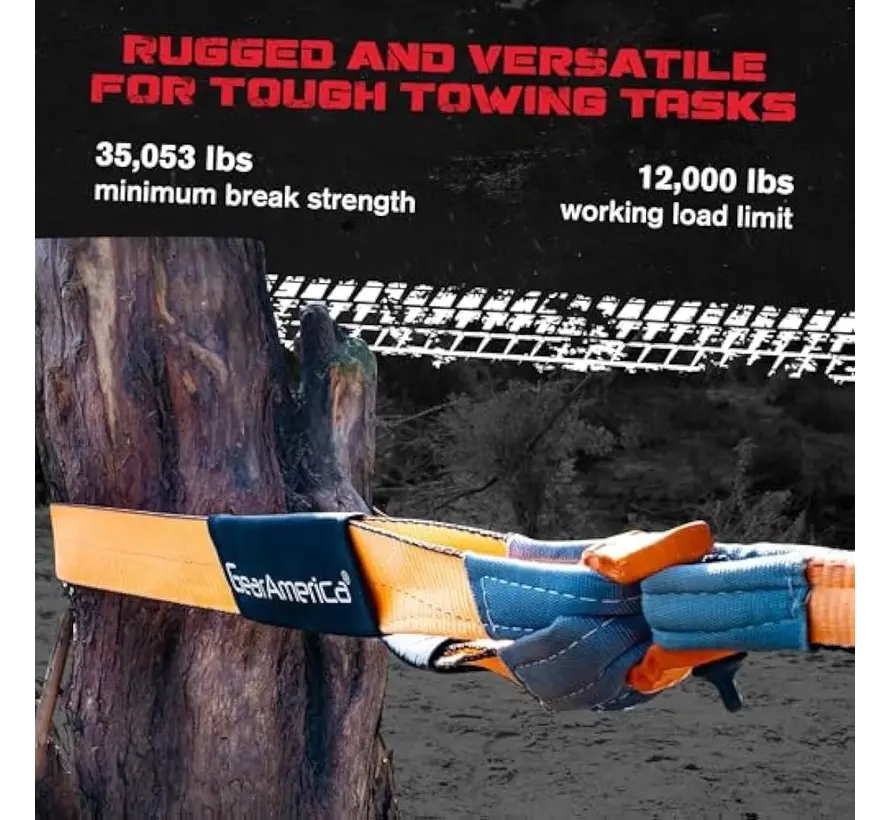 Sangle de treuil GearAmerica / Support d'arbre 7,6 cm x 2,4 m, force de traction de 15 tonnes