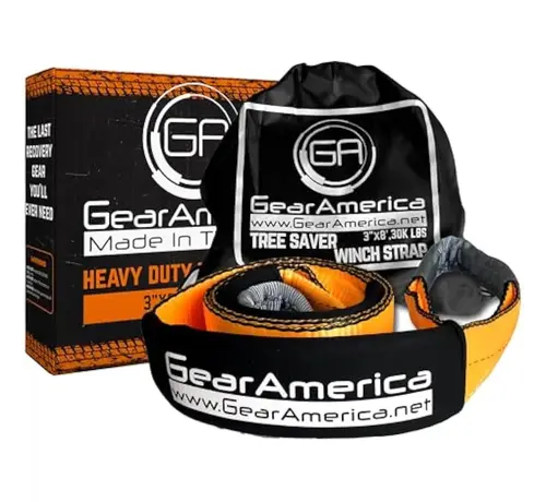 GearAmerica Cinghia per verricello GearAmerica / Protezione per alberi 7,6 cm x 2,4 m, forza di trazione 15 tonnellate