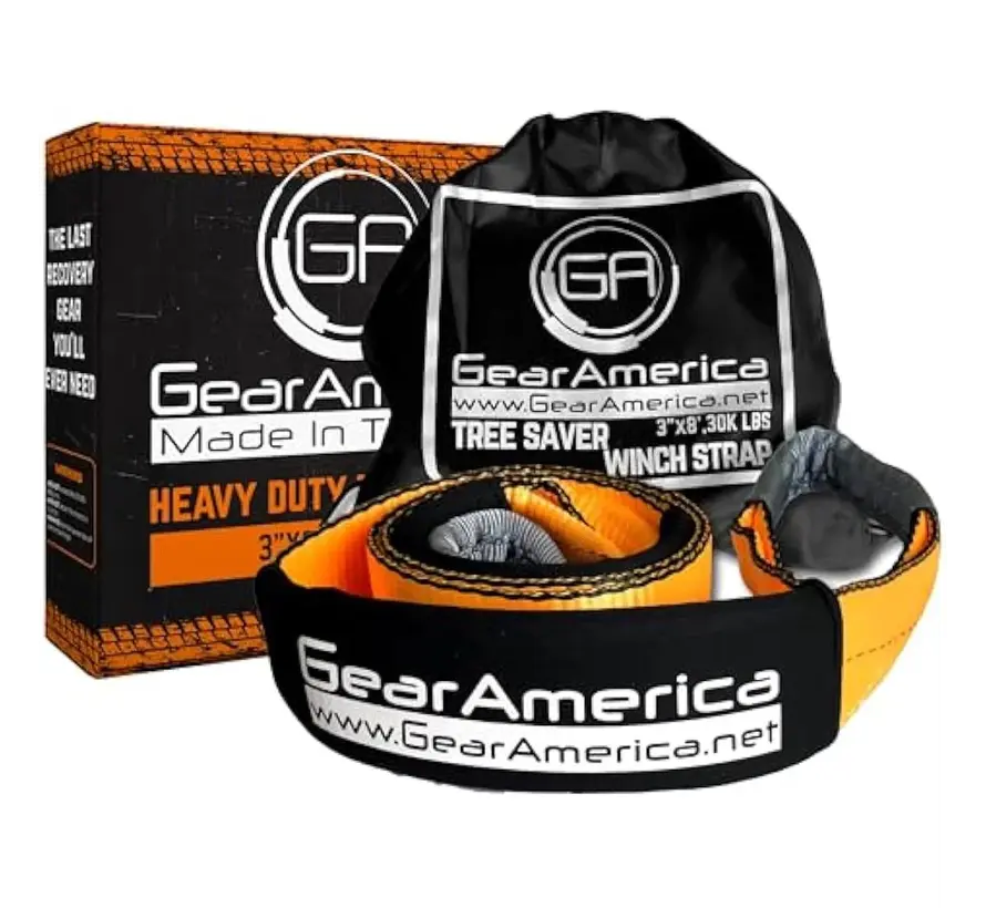 Sangle de remorquage GearAmerica / Support d'arbre GearAmerica 7,6 cm x 2,4 m Force de traction de 15 tonnes