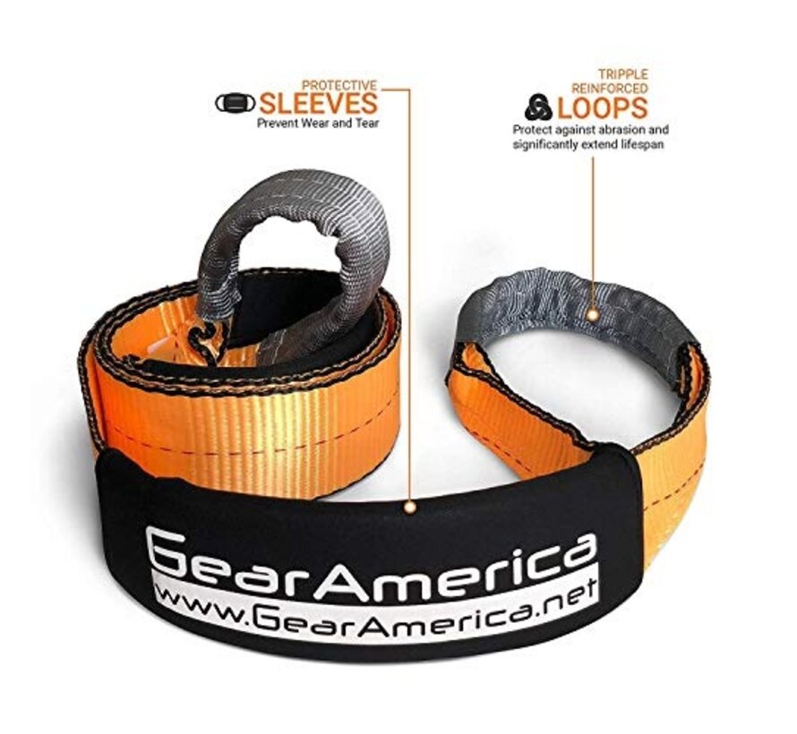 GearAmerica Winch Strap / Tree Saver 7.6cm x 2.4m 15 ton pulling force