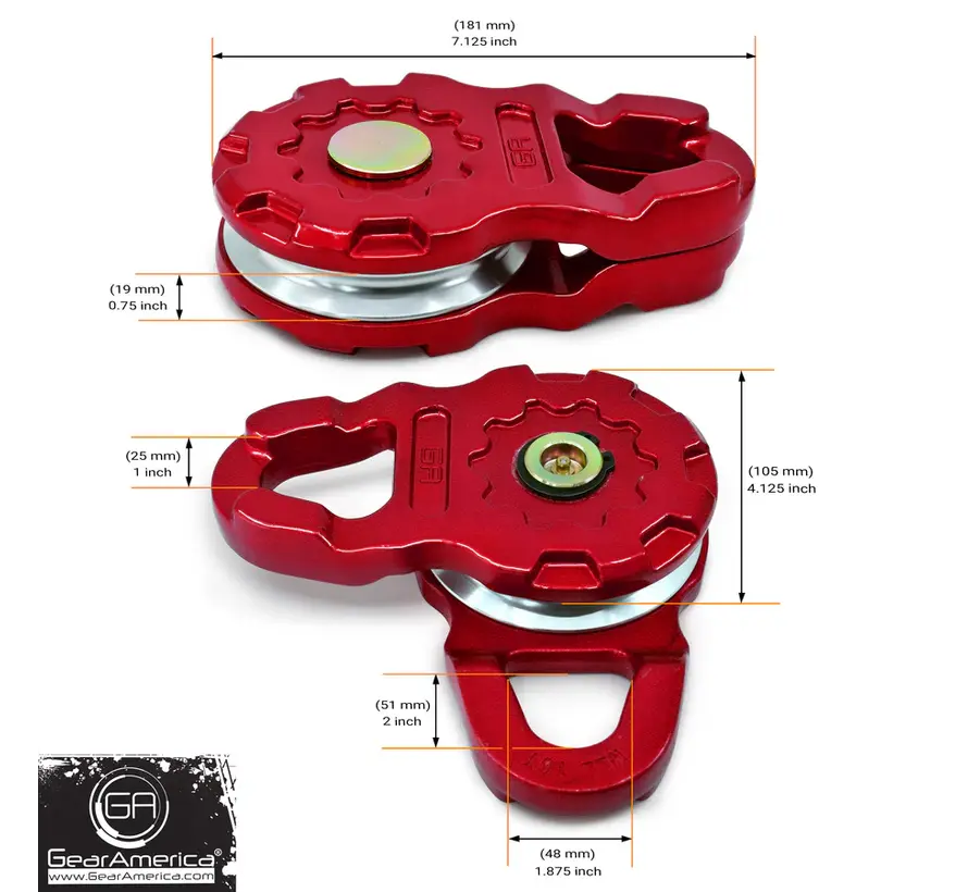 GearAmerica Blockriemenscheibe 18T Rot