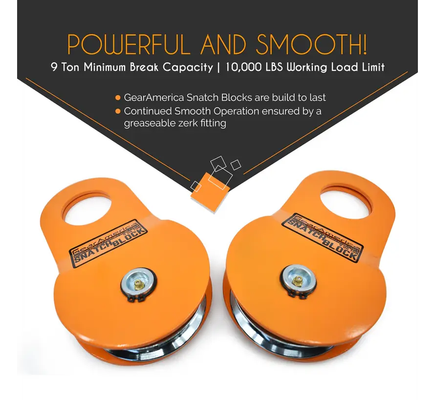 GearAmerica Snatch Block (9US TON) set of 2 orange