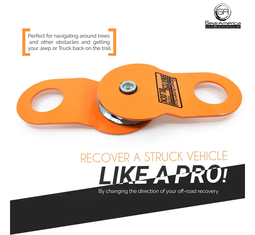 GearAmerica Snatch Block (9US TON) set di 2 arancione