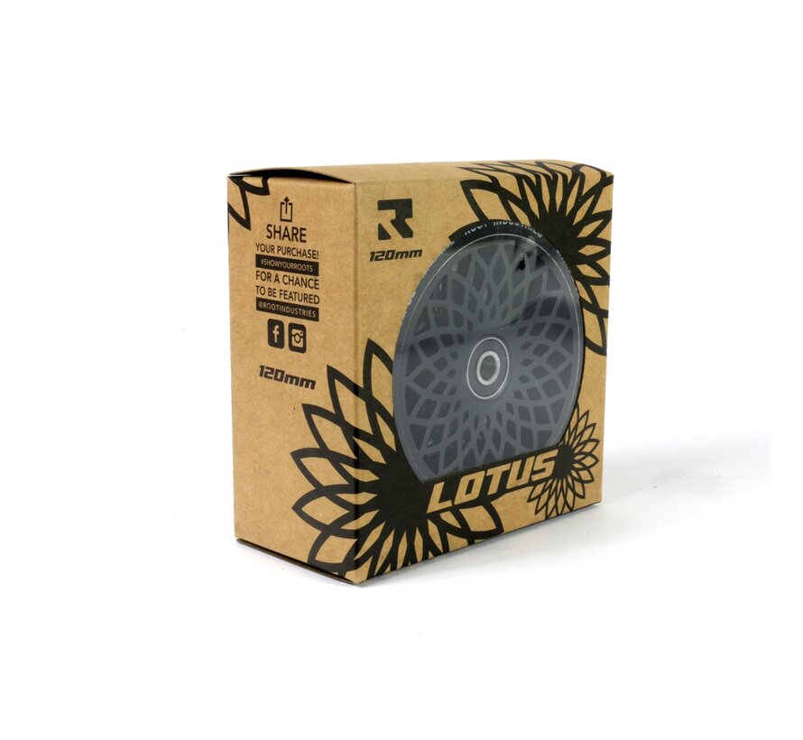 Roues Root Lotus noires de 30 mm de large et de 120 mm de diamètre