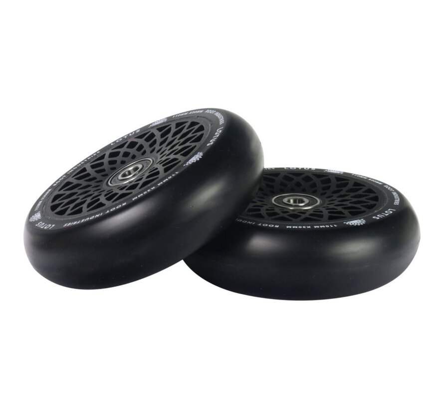 Ruote Root Lotus, larghezza 30 mm, nere, 110 mm