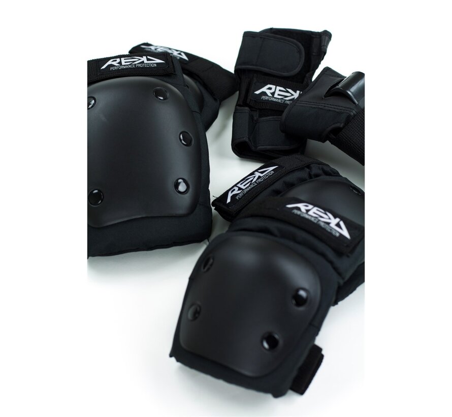 REKD RKD590 Conjunto de protección triple para jóvenes Conjunto de protección para jóvenes con rodilleras, coderas y muñequeras