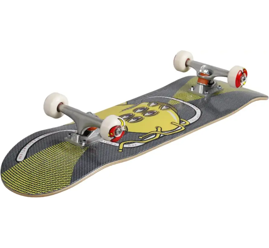 Skateboard complet Toy Machine Frequency Mod 8,25 pouces gris avec plateau plus large et graphisme Toy Machine