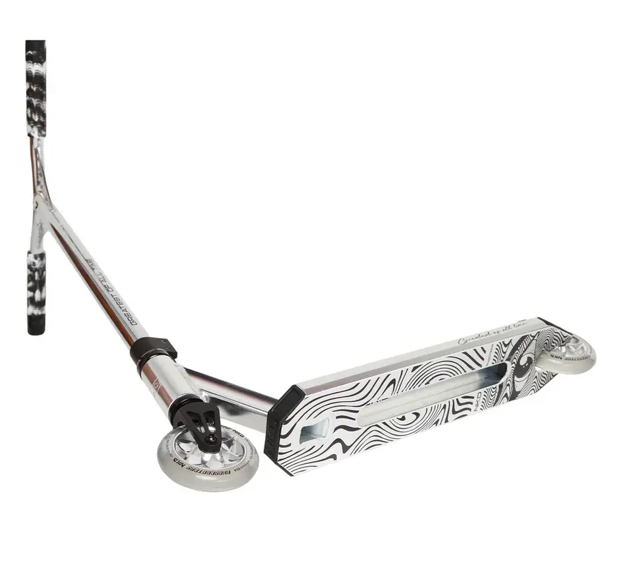 Patinete acrobático NKD GOAT plateado brillante: patinete acrobático ligero para principiantes y ciclistas avanzados