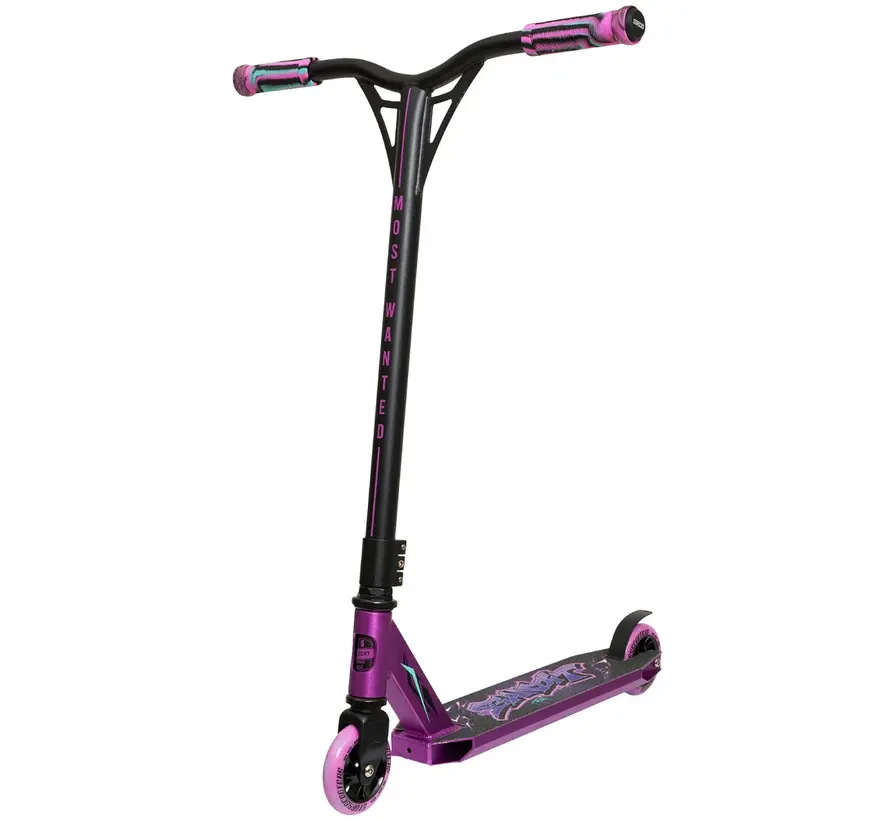 Story Stuntstep Bandit DOS Schwarz/Lila 81 cm - Robuster Stunt-Scooter für Tricks