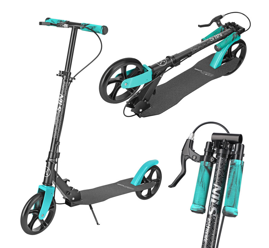 Nils Vouwstep Turquoise met 20cm Wielen en in hoogte verstelbaar
