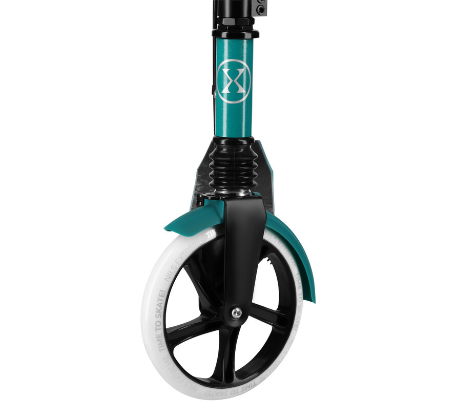 Monopattino pieghevole Nils con ruote da 20 cm e sospensioni in blu-verde