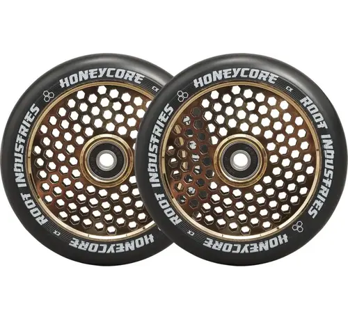 Root Industries Juego de 2 ruedas para patinete acrobático Root Honeycore Gold Rush de 120 mm