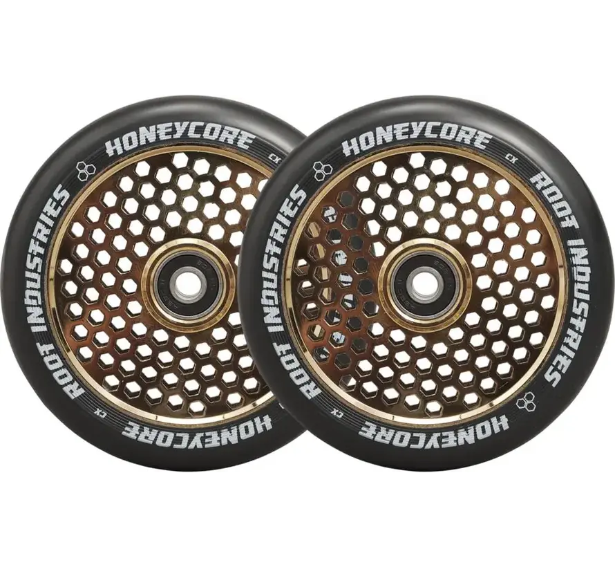 Roues de trottinette freestyle Root Honeycore Gold Rush 120 mm (lot de 2)