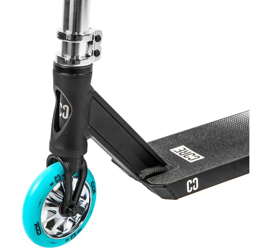 Patinete acrobático CORE CD1 cromado verde azulado
