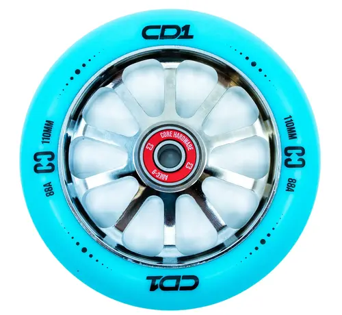Core Roue de trottinette freestyle CORE CD1 110 mm bleu chromé