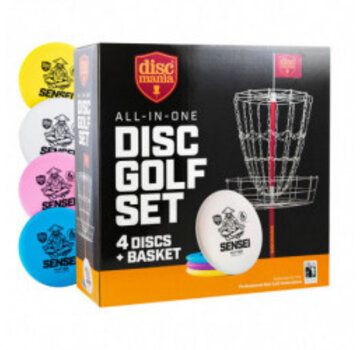 Diskmania Disc-Golf-Set, bestehend aus Korb und 4 Puttern