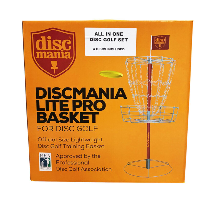 Disc-Golf-Set, bestehend aus Korb und 4 Puttern