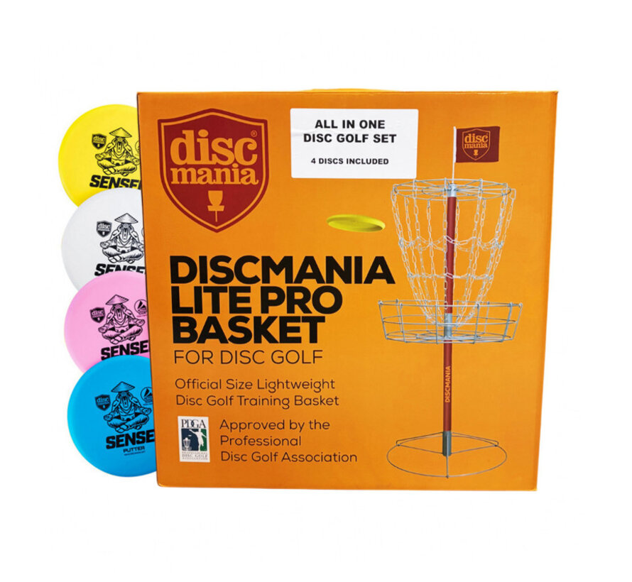 Juego de disc golf Cesta y 4 putters