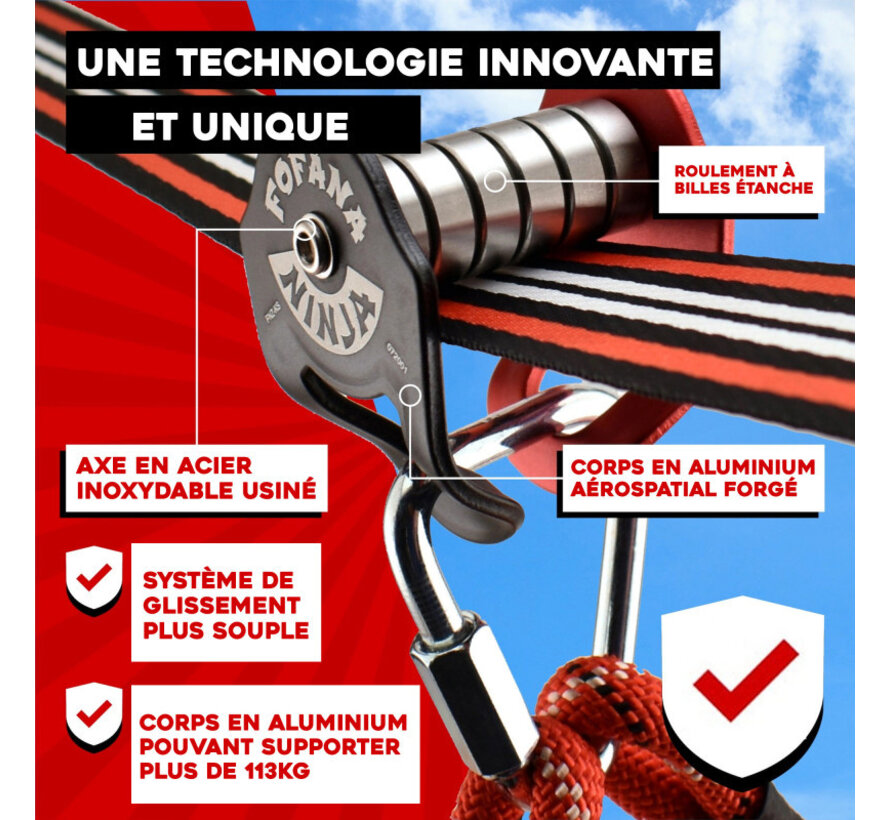 Ninja Slider Zipline kit 20m