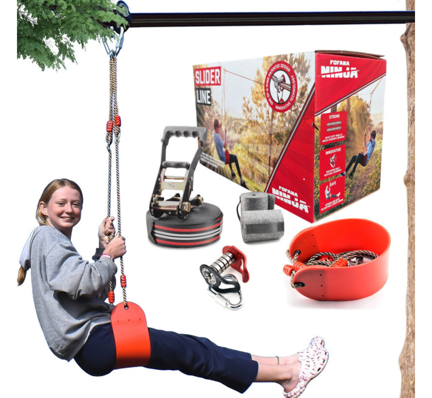 Kit de tirolina Ninja Slider de 20 m