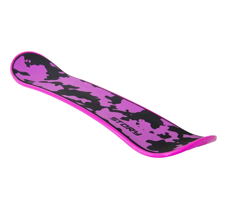 Story Snowskate Pink Camo 89 cm. Pattino da neve compatto con pedana antiscivolo e design mimetico.